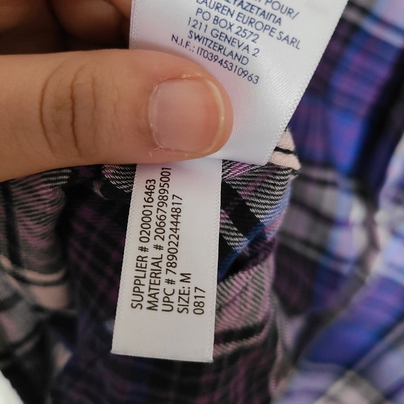 Chaps Creek Lane Checkered Flannel Print Button Down Shirt Size Medium NWT - Picture 8 of 9